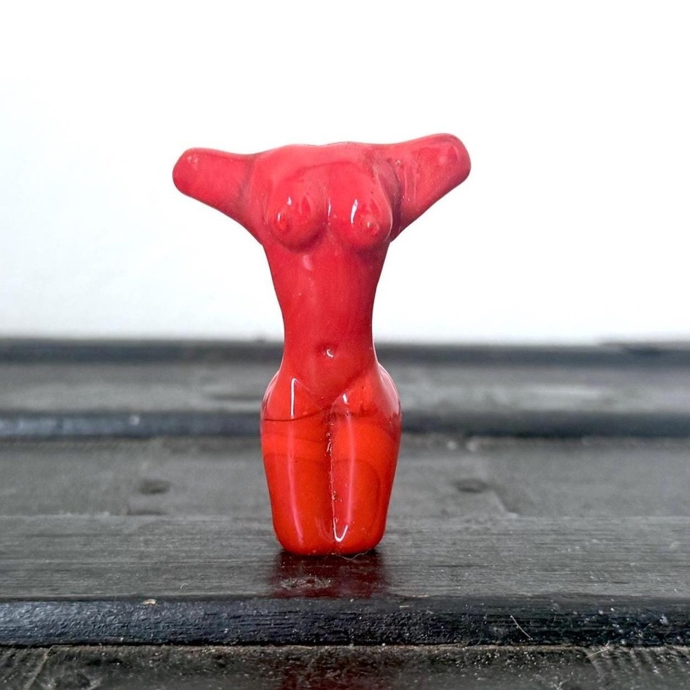Red Goddess Torso Female Body Statue Minimalist Decor Figurine Small Sculpture